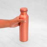 Pure Copper Water Bottle | Leak proof Water Bottle, Hammered Finish | 1 Litre